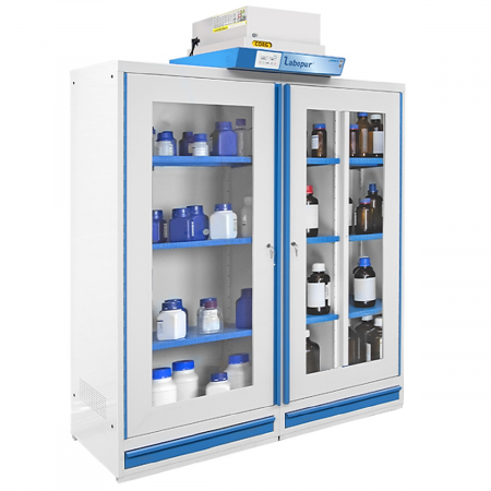 Armoire de sécurité à filtration, haute 3 portes, 3 compartiments, 4 étagères, acier 15/10e et portes double parois. Armoire de sécurité à filtration, haute 3 portes, 3 compartiments, 4 étagères, acier 15/10e et portes double parois.
