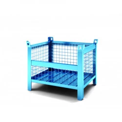 Caisse-palette grillagée sur pieds avec demi ouverture