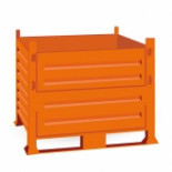 Caisse palette m�tallique repliable sur semelles