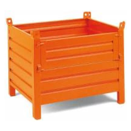Caisse-palette métallique sur pieds à demi ouvrant Caisse-palette métallique sur pieds à demi ouvrant