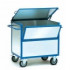 Chariot container en acier zingu� avec couvercle