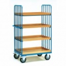 Chariot haut � 4 caissettes - ridelles avec barres
