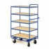 Chariot haut � 5 plateaux bois fixes
