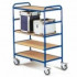Chariot magasin � 5 plateaux bois amovibles