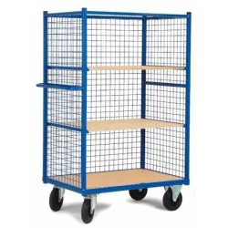 Chariot à 3 étagères côtés grillagés