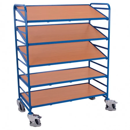 Chariot porte-bacs inclinable et réglable 5 niveaux Chariot porte-bacs inclinable et réglable 5 niveaux