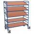 Chariot porte-bacs inclinable et réglable 5 niveaux Chariot porte-bacs inclinable et réglable 5 niveaux