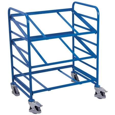 Chariot porte-bacs inclinable et réglable - pour 6 bacs Chariot porte-bacs inclinable et réglable - pour 6 bacs