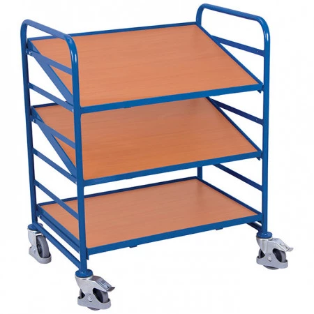 Chariot porte-bacs inclinable et réglable - pour 6 bacs Chariot porte-bacs inclinable et réglable - pour 6 bacs
