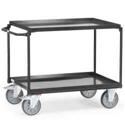 Servante à plateaux tôles étanches à rebords gris anthracite