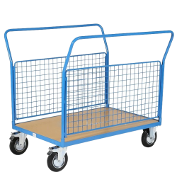 Chariot de manutention 2 ridelles grillagées - Capacité 500 kg