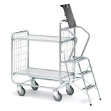 Chariot préparateur de commande à grilles latérales Chariot préparateur de commande à grilles latérales