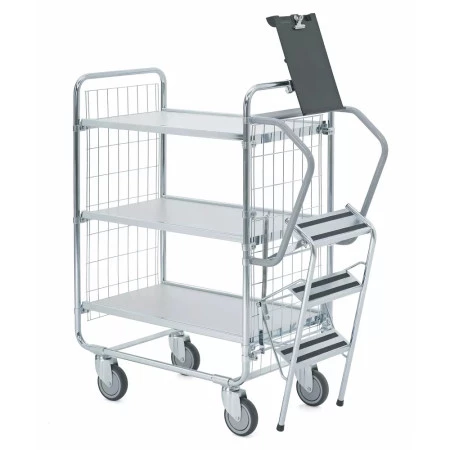 Chariot préparateur de commande à grilles latérales Chariot préparateur de commande à grilles latérales