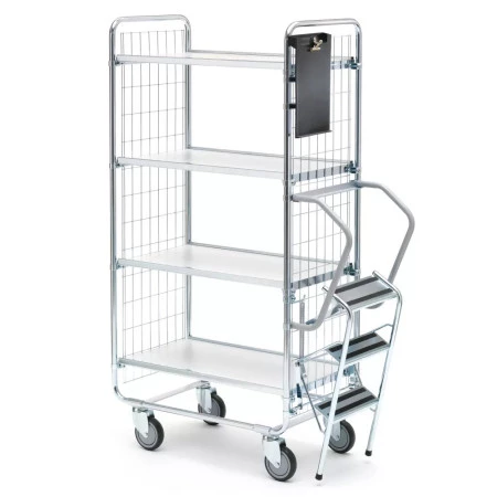 Chariot préparateur de commande à grilles latérales Chariot préparateur de commande à grilles latérales