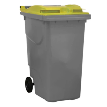 Conteneur poubelle 360L couvercle jaune