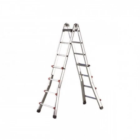 Échelle aluminium articulée, matériau aluminium, Hauteur déplié 3 à 6,25 m. Échelle aluminium articulée, matériau aluminium, Hauteur déplié 3 à 6,25 m.