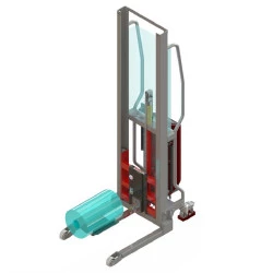 Gerbeur semi-électrique avec éperon à galet avec plateau V