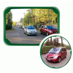 Miroir de signalisation à cadre coloré