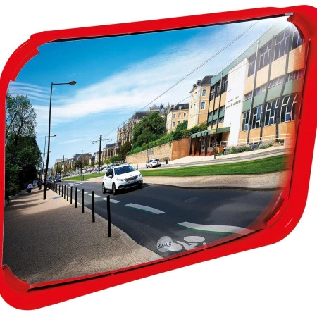 Miroir de signalisation à cadre coloré - Miroir multi-usages - Installé en extérieur ou intérieur Miroir de signalisation à cadre coloré - Miroir multi-usages - Installé en extérieur ou intérieur