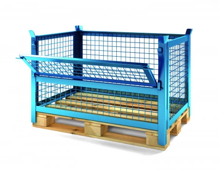 Rehausse palette grillagée avec porte demi ouvrante Rehausse palette grillagée avec porte demi ouvrante