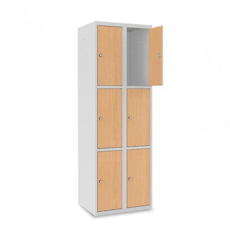 Vestiaire 3 cases superposées portes en bois - Larg. 300 mm