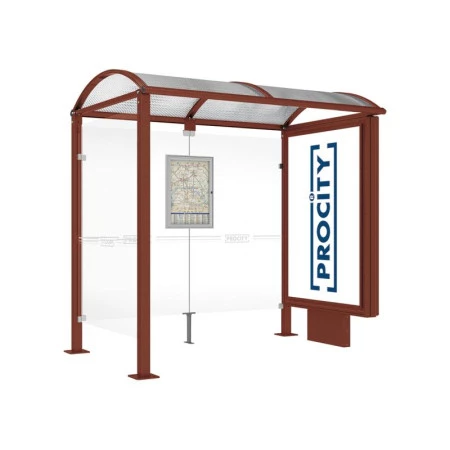 Abri bus standard avec 1 caisson lumineux + 1 bardage latéral Abri bus standard avec 1 caisson lumineux + 1 bardage latéral