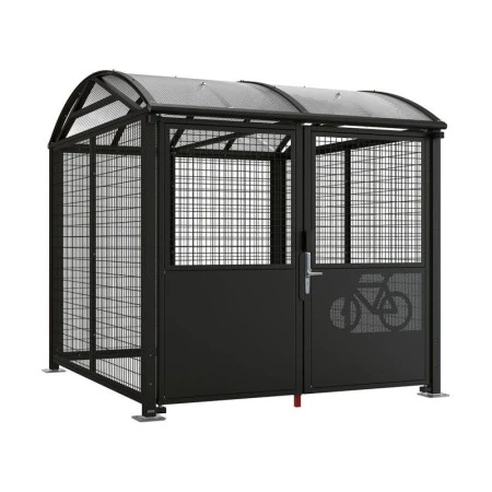 Abri cycles sécurisé avec fermeture par digicode + grillage peint Abri cycles sécurisé avec fermeture par digicode + grillage peint