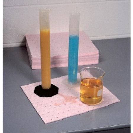 Absorbent même les liquides à fortes concentrations, par exemple 98 % d’acide sulfurique et 30 % de soude caustique Absorbent même les liquides à fortes concentrations, par exemple 98 % d’acide sulfurique et 30 % de soude caustique
