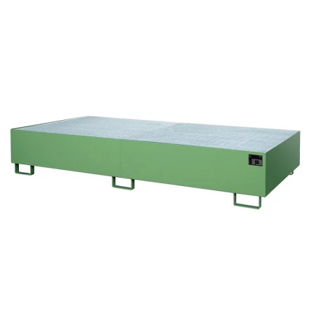 Bac rétention acier - Avec caillebotis - Surface RAL 6011 Bac rétention acier - Avec caillebotis - Surface RAL 6011