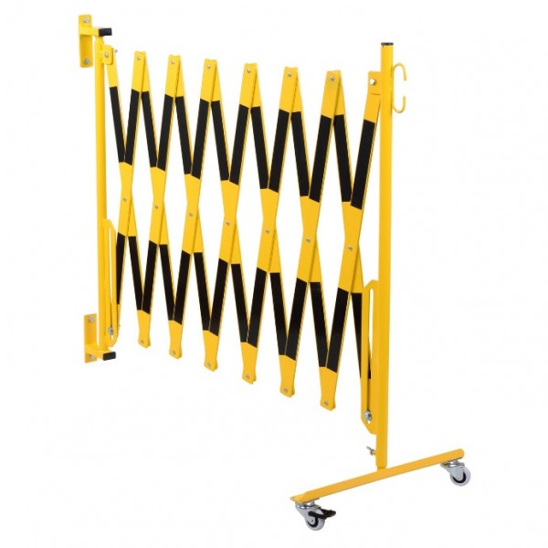 Barriere extensible avec pies en rouge/blanc ou noir/jaune