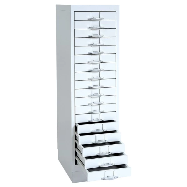 Armoire de bureau avec 20 tiroirs en plastique répartis en 2 colonnes pour  papier A4 (2,7 L par tiroir) - Armoire de classement - 20 tiroirs peu  profonds de format A4 répartis