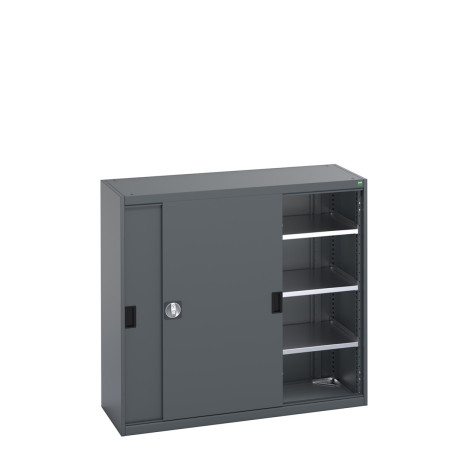 40014061 - Armoire CUBIO SMS-13512-11 - Avec Portes Coulissantes, 3 Tablettes - LxPxH 1300x525x1200mm - Full Gris Anthracite RAL 7016 40014061 - Armoire CUBIO SMS-13512-11 - Avec Portes Coulissantes, 3 Tablettes - LxPxH 1300x525x1200mm - Full Gris Anthracite RAL 7016