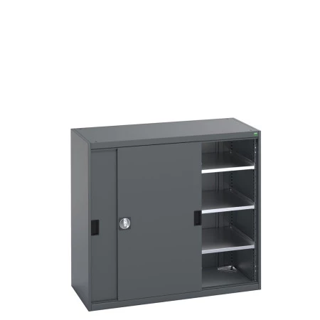 40022063 - Armoire CUBIO SMS-13612-11 - Avec Portes Coulissantes et 3 Tablettes - LxPxH 1300x650x1200mm - Full Gris Anthracite RAL 7016 40022063 - Armoire CUBIO SMS-13612-11 - Avec Portes Coulissantes et 3 Tablettes - LxPxH 1300x650x1200mm - Full Gris Anthracite RAL 7016