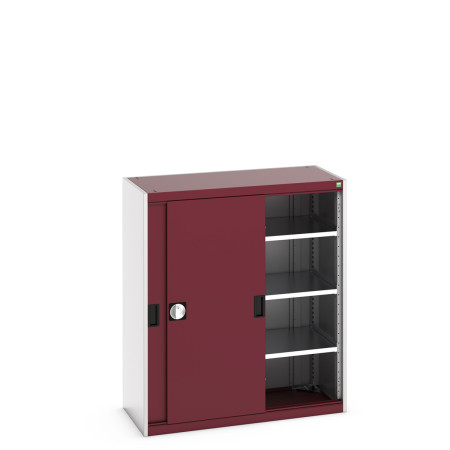 40013069 - Armoire CUBIO SMS-10512-11 - Avec Portes Coulissantes, 3 Tablettes - LxPxH 1050x525x1200mm - Rouge Pourpre RAL 3004 40013069 - Armoire CUBIO SMS-10512-11 - Avec Portes Coulissantes, 3 Tablettes - LxPxH 1050x525x1200mm - Rouge Pourpre RAL 3004