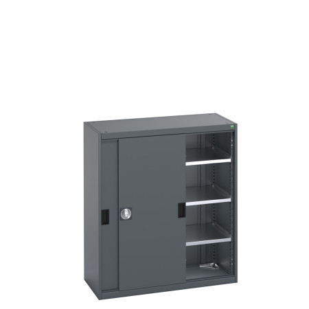 40013069 - Armoire CUBIO SMS-10512-11 - Avec Portes Coulissantes, 3 Tablettes - LxPxH 1050x525x1200mm - Full Gris Anthracite RAL 7016 40013069 - Armoire CUBIO SMS-10512-11 - Avec Portes Coulissantes, 3 Tablettes - LxPxH 1050x525x1200mm - Full Gris Anthracite RAL 7016