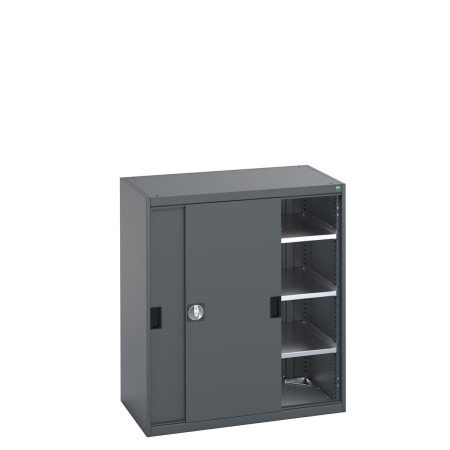 40021139 - Armoire CUBIO SMS-10612-1 - Avec Portes Coulissantes et 3 Tablettes - LxPxH 1050x650x1200mm - Full Gris Anthracite RAL 7016 40021139 - Armoire CUBIO SMS-10612-1 - Avec Portes Coulissantes et 3 Tablettes - LxPxH 1050x650x1200mm - Full Gris Anthracite RAL 7016