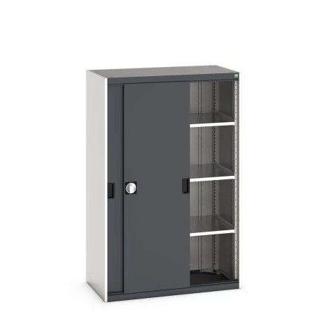 40013072 - Armoire CUBIO CUBIO SMS-10516-1 - Avec Portes Coulissantes, 3 Tablettes - LxPxH 1050x525x1600mm - Gris Anthracite RAL 7016