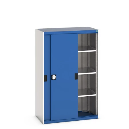 40013072 - Armoire CUBIO CUBIO SMS-10516-1 - Avec Portes Coulissantes, 3 Tablettes - LxPxH 1050x525x1600mm - Bleu Gentiane RAL 5010 40013072 - Armoire CUBIO CUBIO SMS-10516-1 - Avec Portes Coulissantes, 3 Tablettes - LxPxH 1050x525x1600mm - Bleu Gentiane RAL 5010