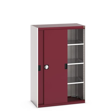 40013072 - Armoire CUBIO CUBIO SMS-10516-1 - Avec Portes Coulissantes, 3 Tablettes - LxPxH 1050x525x1600mm - Rouge Pourpre RAL 3004 40013072 - Armoire CUBIO CUBIO SMS-10516-1 - Avec Portes Coulissantes, 3 Tablettes - LxPxH 1050x525x1600mm - Rouge Pourpre RAL 3004