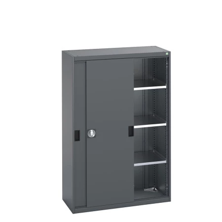 40013072 - Armoire CUBIO CUBIO SMS-10516-1 - Avec Portes Coulissantes, 3 Tablettes - LxPxH 1050x525x1600mm - Full Gris Anthracite RAL 7016 40013072 - Armoire CUBIO CUBIO SMS-10516-1 - Avec Portes Coulissantes, 3 Tablettes - LxPxH 1050x525x1600mm - Full Gris Anthracite RAL 7016