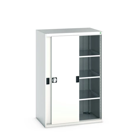 40021214 - Armoire CUBIO SMS-10616-1 - Avec Portes Coulissantes et 3 Tablettes - LxPxH 1050x650x1600mm - Gris Clair RAL 7035 40021214 - Armoire CUBIO SMS-10616-1 - Avec Portes Coulissantes et 3 Tablettes - LxPxH 1050x650x1600mm - Gris Clair RAL 7035