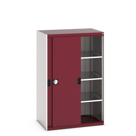 40021214 - Armoire CUBIO SMS-10616-1 - Avec Portes Coulissantes et 3 Tablettes - LxPxH 1050x650x1600mm - Rouge Pourpre RAL 3004 40021214 - Armoire CUBIO SMS-10616-1 - Avec Portes Coulissantes et 3 Tablettes - LxPxH 1050x650x1600mm - Rouge Pourpre RAL 3004