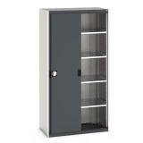 40013071 - Armoire CUBIO SMS-10520-12 - Avec Portes Coulissantes, 4 Tablettes - LxPxH 1050x525x2000mm - Gris Anthracite RAL 7016 40013071 - Armoire CUBIO SMS-10520-12 - Avec Portes Coulissantes, 4 Tablettes - LxPxH 1050x525x2000mm - Gris Anthracite RAL 7016