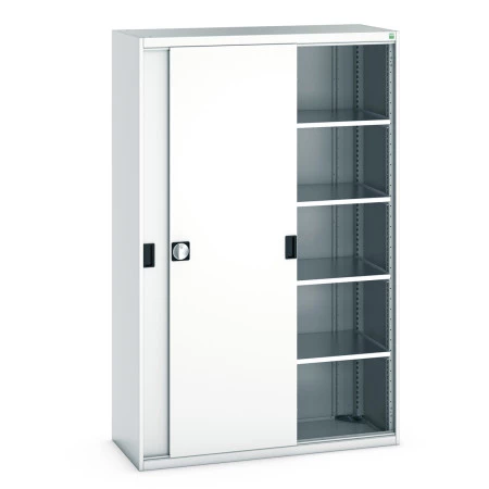 40014063 - Armoire CUBIO SMS-13520-12 - Avec Portes Coulissantes, 4 Tablettes - LxPxH 1300x525x2000mm - Gris Clair RAL 7035 40014063 - Armoire CUBIO SMS-13520-12 - Avec Portes Coulissantes, 4 Tablettes - LxPxH 1300x525x2000mm - Gris Clair RAL 7035
