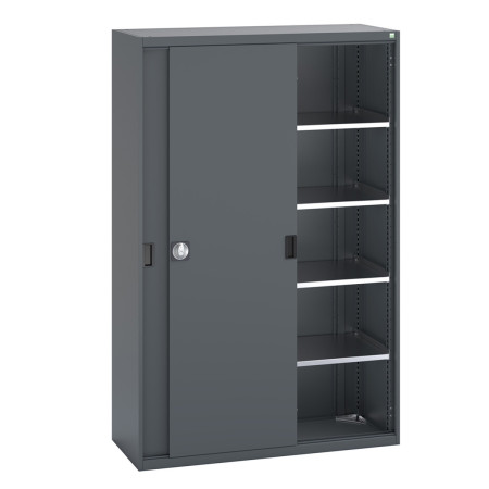 40014063 - Armoire CUBIO SMS-13520-12 - Avec Portes Coulissantes, 4 Tablettes - LxPxH 1300x525x2000mm - Full Gris Anthracite RAL 7016 40014063 - Armoire CUBIO SMS-13520-12 - Avec Portes Coulissantes, 4 Tablettes - LxPxH 1300x525x2000mm - Full Gris Anthracite RAL 7016