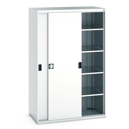 40022065 - CUBIO Armoire SMS-13620-12 - Avec Portes Coulissantes et 4 Tablettes - LxPxH 1300x650x2000mm - Gris Clair RAL 7035 40022065 - CUBIO Armoire SMS-13620-12 - Avec Portes Coulissantes et 4 Tablettes - LxPxH 1300x650x2000mm - Gris Clair RAL 7035