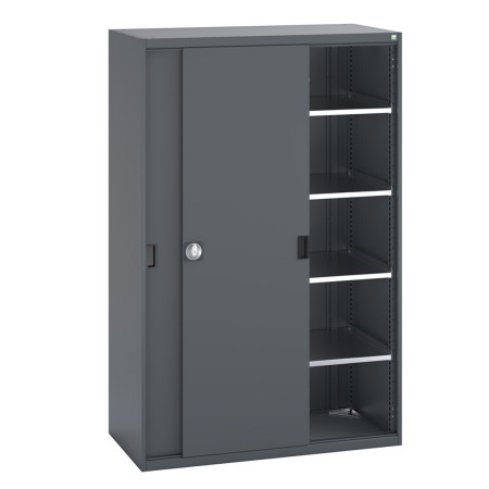 40022065 - CUBIO Armoire SMS-13620-12 - Avec Portes Coulissantes et 4 Tablettes - LxPxH 1300x650x2000mm - Full Gris Anthracite RAL 7016 40022065 - CUBIO Armoire SMS-13620-12 - Avec Portes Coulissantes et 4 Tablettes - LxPxH 1300x650x2000mm - Full Gris Anthracite RAL 7016