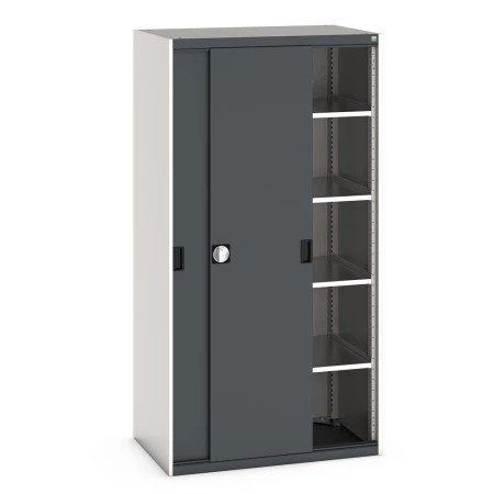 40021141 - Armoire CUBIO SMS-10620-12 - Avec Portes Coulissantes et 4 Tablettes - LxPxH 1050x650x2000mm - Gris Anthracite RAL 7016 40021141 - Armoire CUBIO SMS-10620-12 - Avec Portes Coulissantes et 4 Tablettes - LxPxH 1050x650x2000mm - Gris Anthracite RAL 7016