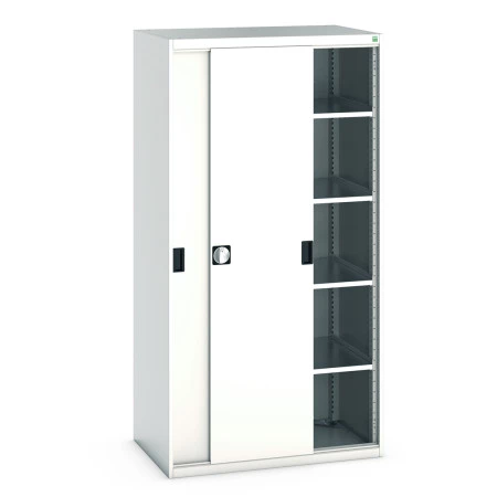 40021141 - Armoire CUBIO SMS-10620-12 - Avec Portes Coulissantes et 4 Tablettes - LxPxH 1050x650x2000mm - Gris Clair RAL 7035 40021141 - Armoire CUBIO SMS-10620-12 - Avec Portes Coulissantes et 4 Tablettes - LxPxH 1050x650x2000mm - Gris Clair RAL 7035