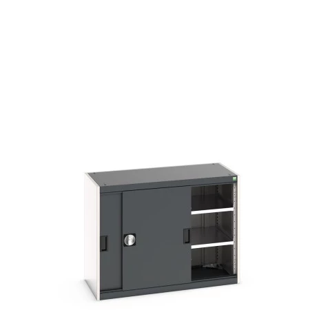 40013067 - Armoire CUBIO SMS-108-11 - Avec Portes Coulissantes, 2 Tablettes - LxPxH 1050x525x800mm - Gris Anthracite RAL 7016